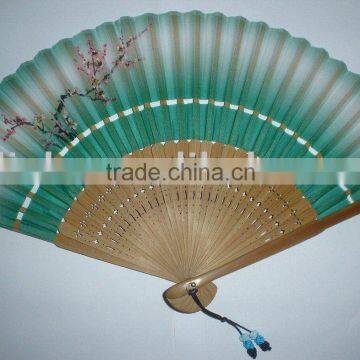 Vivid flower silk hand fan for gift or souvenir