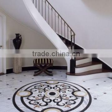 Home flooring design, marble polishing waterjet, water jet marble round mosaic