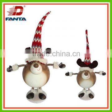 Two sizes- cutie animated metal reindeer with choth for Christmas decoration