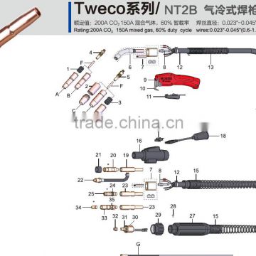 TWECO type super quality MIG/MAG welding gun of NT2B