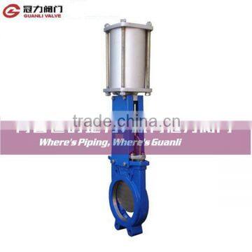 Ductile Iron Knife Gate Valve With Pneumatic Cylinder