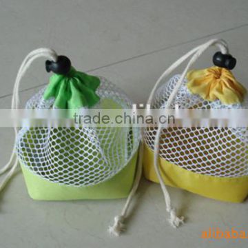 Travel mesh cosmetic bag barrel drawstring bag