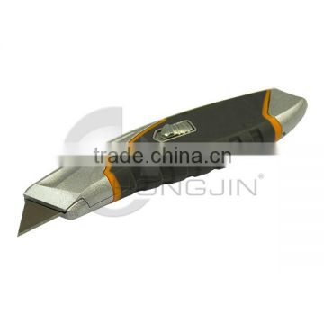 Easy Cut Black Utility Knife with Rubber Grip