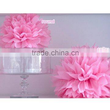 6" Orange Hanging Tissue Paper Pom Poms Flower Party Garland Decoration photo-3