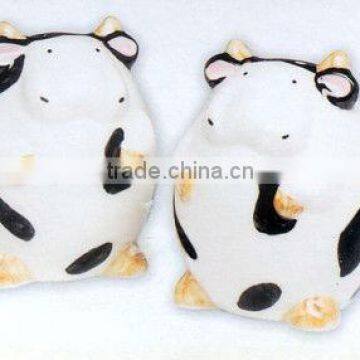 ceramic handpaint cow salt pepper shaker