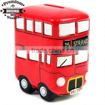 British style London Route master Bus Ceramic Money Box