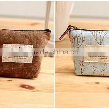 Accept Logo Plain Cheap Wholesale Stand Up Canvas Make Up Bag