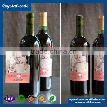 Red roll custom printing waterproof wine label sticker