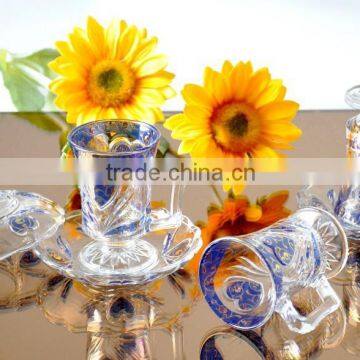 CHEAP AND LOVELY DECAL CUPS AND SAUCERS
