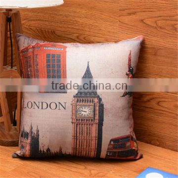 17-inch indoor Square Elizabeth Tower Big Ben Printed Decorative Pillow