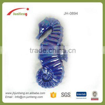 home decor blue glazing a pair seahorse ceramic fountain decoration for sale