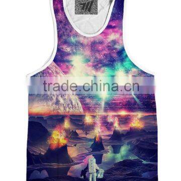 Customized Sublimation Printed Singlets Gym Tank Tops