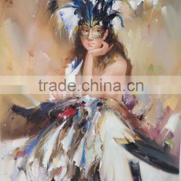 ROYI ART the newest dancer drawing heavy kinfe oil painting wholesale in very good price