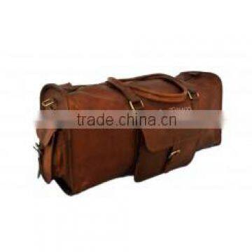 Handmade Leather Duffel Travel Bag Weekend Bag Overnight Bag 22"