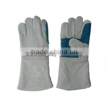 Cow split leather double palm welding glove-6511