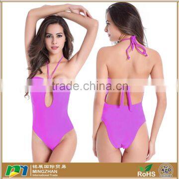 Women Sexy Thin Cozy Spandex Nylon Halter Slimming Swimsuit 5 Colors photo-5