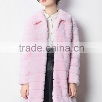 Real Pink Color Rex Rabbit Fur Coat for Winter Warm Season with Factory Price