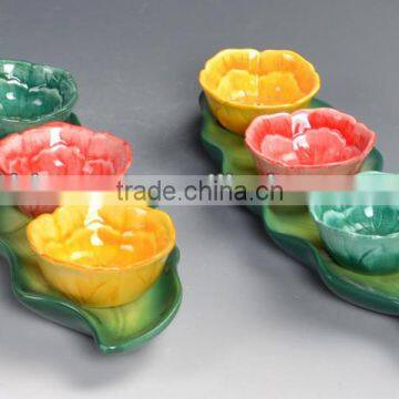 ceramic flower shape bowl