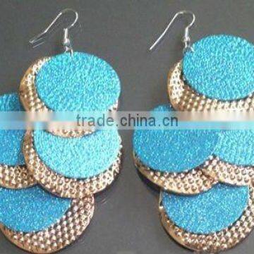 Blue round dangel earring,New design ladies earring 2013,Fashion accessories