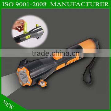 emergency hammer dynamo crank flashlight mobil phone charger