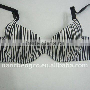 zebra design Thin cup underwear big bra