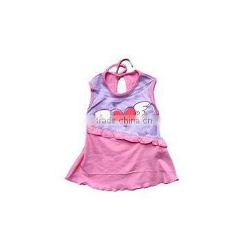 Dress baby girls custom logo imprinted girl kids cotton dress clothes little girls clothes