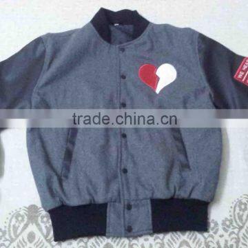 Varsity Jacket With Leather Sleeves and Custom Embroidery Patches photo-2