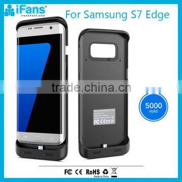 For S7 Edge Charging Case Custom 5000mAh Rubber Black OEM ROHS
