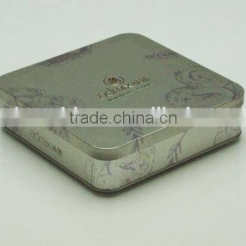 promotional square gift/food tinplate boxes with embossing logo