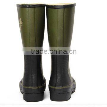 Green Color Rubber Rain Boots Waterproof