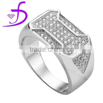 Men's fashion jewelry endless charm cubic zirconia ring gay men ring