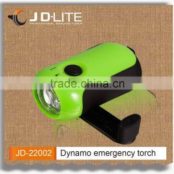 1 LED hand crank flashlight for emergency dynamo light dynamo flashlight