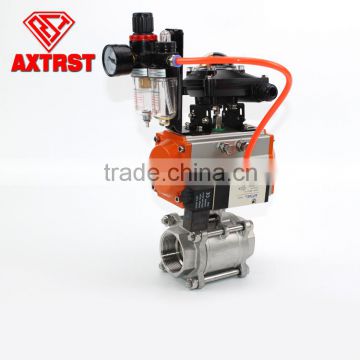 3pc thread pneumatic actuated ball valve for Water Treatment