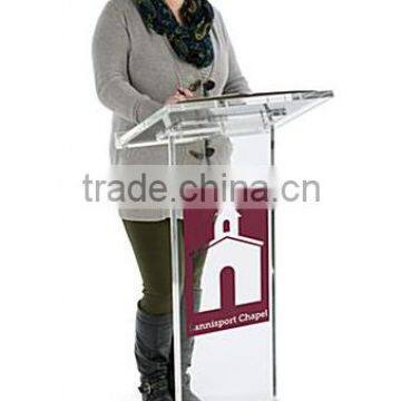 Acrylic pulpit designs with Custom Graphics, Large Reading Surface