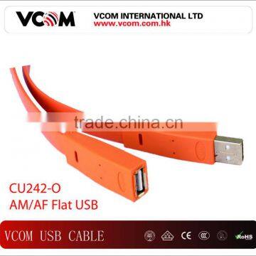 VCOM Orange Flat AM/BM USB Extension Cable