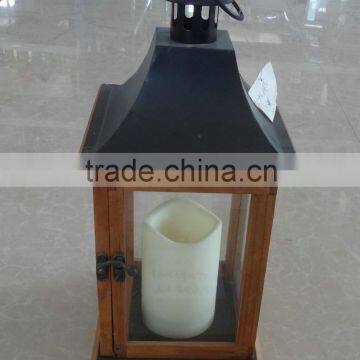 LED Candle Wooden Lantern