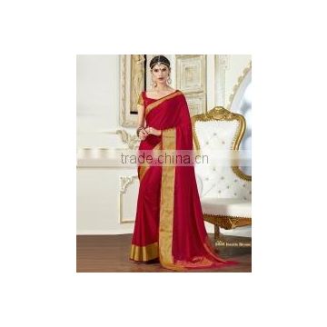 Foremost Red Crepe Silk Saree/indian designers saree online shopping