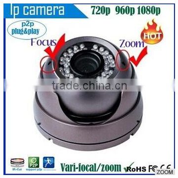 Suppliers of camera Mini ip camera indoor IR night vision HD 720P/960P vari-focal security dome cctv IP camera