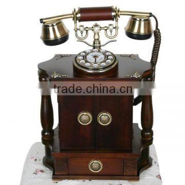 Retro Wood Telephone Wholesale Decorative Funny Home Phones Vintage