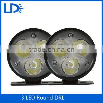 2016 High bright waterproof interior round headlight 3leds front fog light small led work light