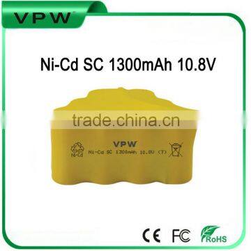 Factory Wholesale Ni-Cd SC 1300mAh 10.8V Vacuum Cleaner Battery Pack