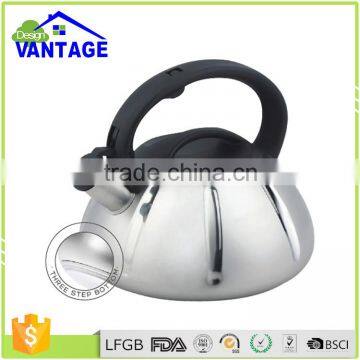 Customized with plastic handle chinese tea stainless steel whistling coffee water kettle