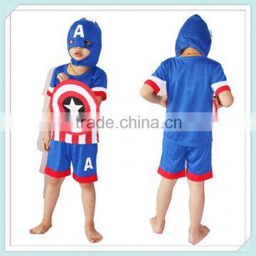 Kids Clothes Manufacture Children & Baby Casual Clothing Captain America Outdoor suit Short Sleeve Captain America costumes