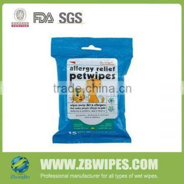 Allergy Relief Fragrance Free Wet Wipes for Pets