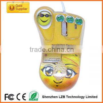 face liquid mouse, liquid mouse with wire for customized gift