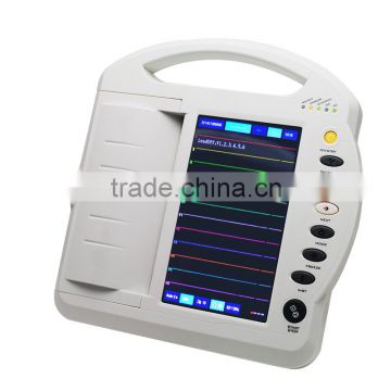 Handheld Touch Screen Digital 12 Channel 12 lead resting Electrocardiograph ECG Machine EKG monitor 1212A