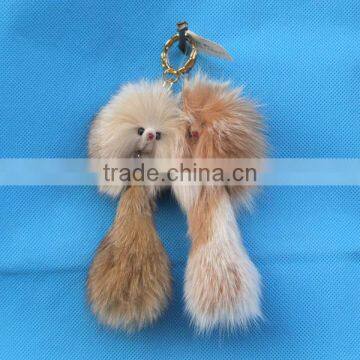Cheap Fake Fur Fox Tail Keychain for Bags/phone
