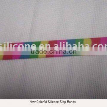 245*22mm Silk-screen Printing Rubber Slap Bands With Logo