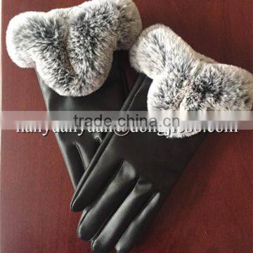 with Affordable price suede fashion winter fur fingerless leather gloves