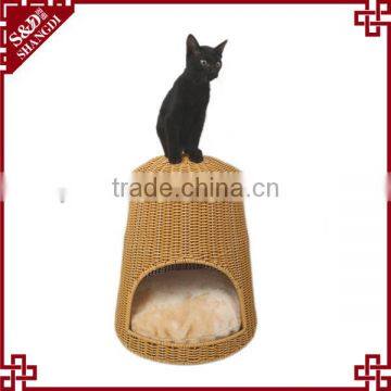 Eco-friendly handmade poly rattan pet houses cheap cat houses